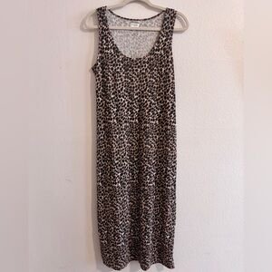 J. Crew Leopard Print Midi Sleeveless Dress, Size Small